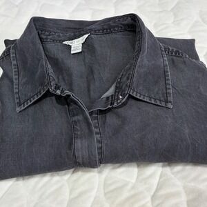 Cato Women's Plus Size 18/20W Gray Tencel Blend Shirt Dress Belt Detail Casual